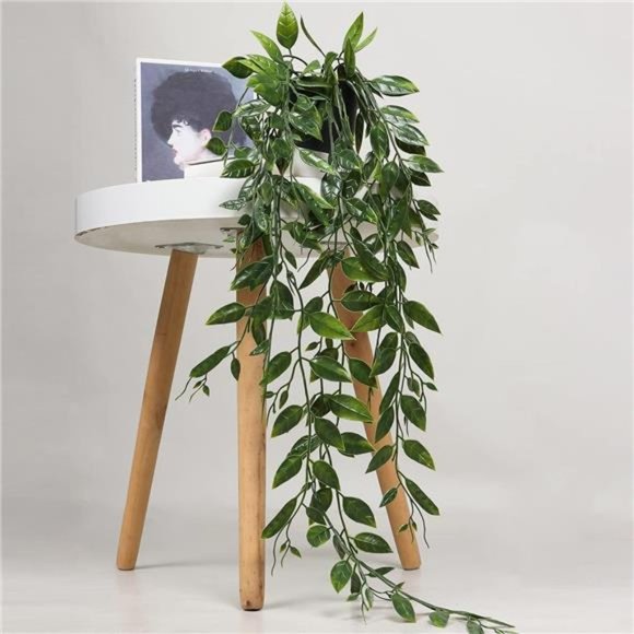 Artificial Hanging Plants 3 Pack Fake Potted Plants for Wall Home Room Office - Picture 4 of 6